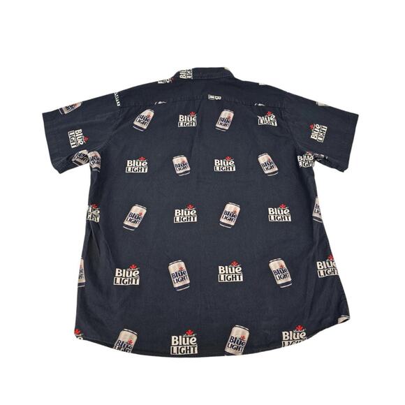 Labatt Blue Light Button Up Short Sleeve Shirt XL Cotton Casual Camp Men’s XL - Picture 3 of 6